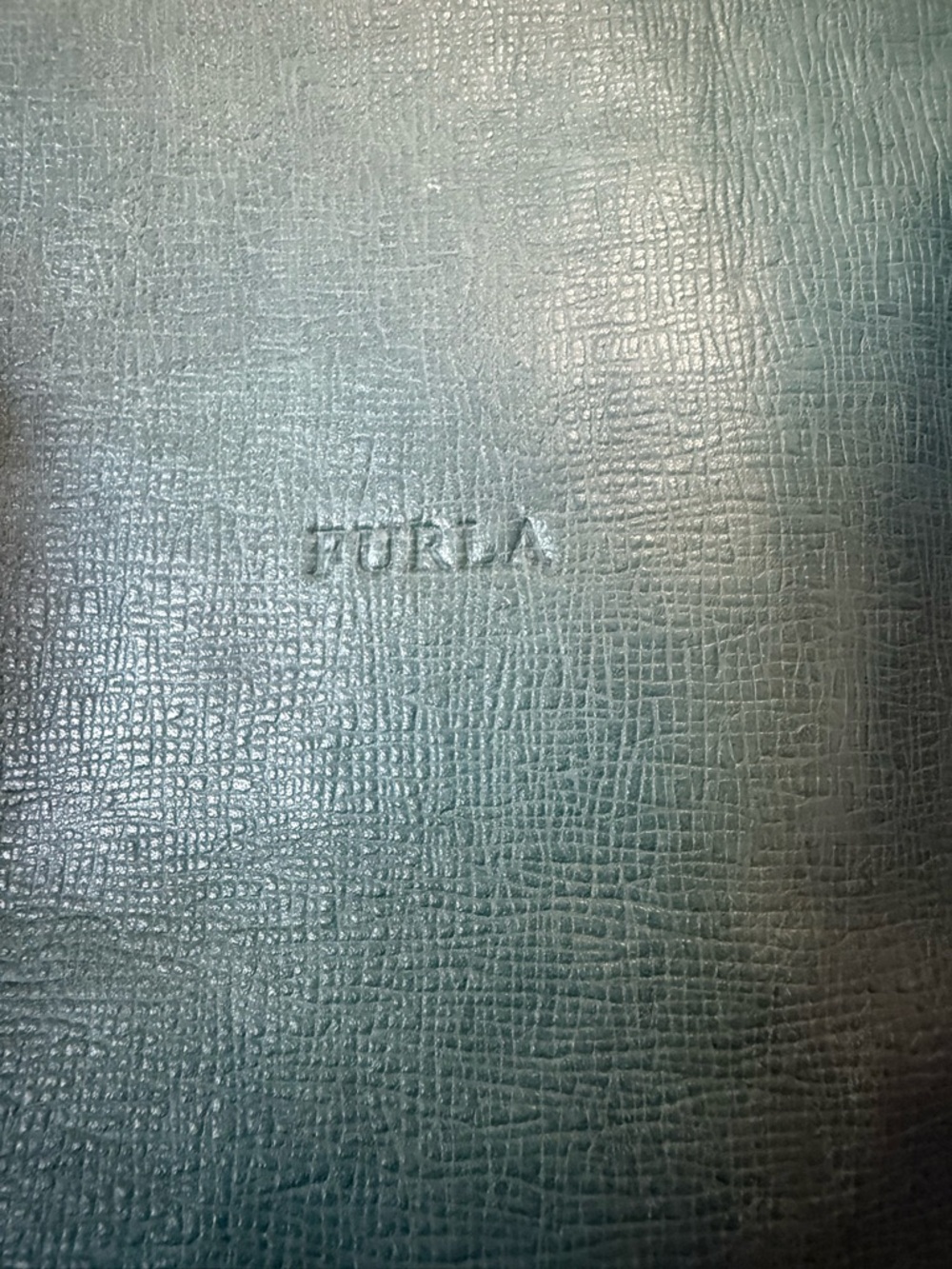 Authentic FURLA Teal Green Leather Satchel Shoulder Bag w Silver Hardware - Picture 6 of 16